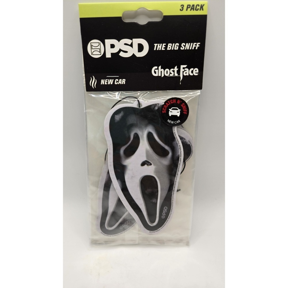 PSD Ghost Face Scream Air Freshener 3 Pack New Car Scent Horror Movie‎ Decor